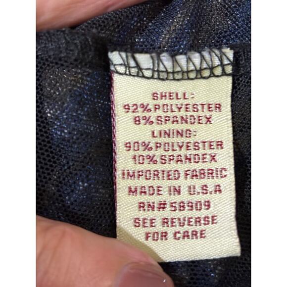 Reba sheer blue top, glamorous, bohemian, metallic, abstract, artsy, western - Picture 6 of 6